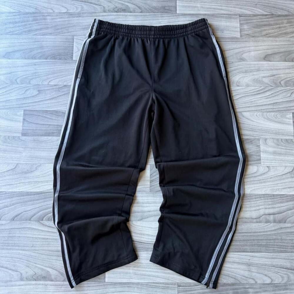 Adidas Y2K Black Baggy Striped Sweatpants Size L